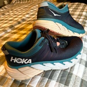 Hoka Teal and Navy Athletic Shoes